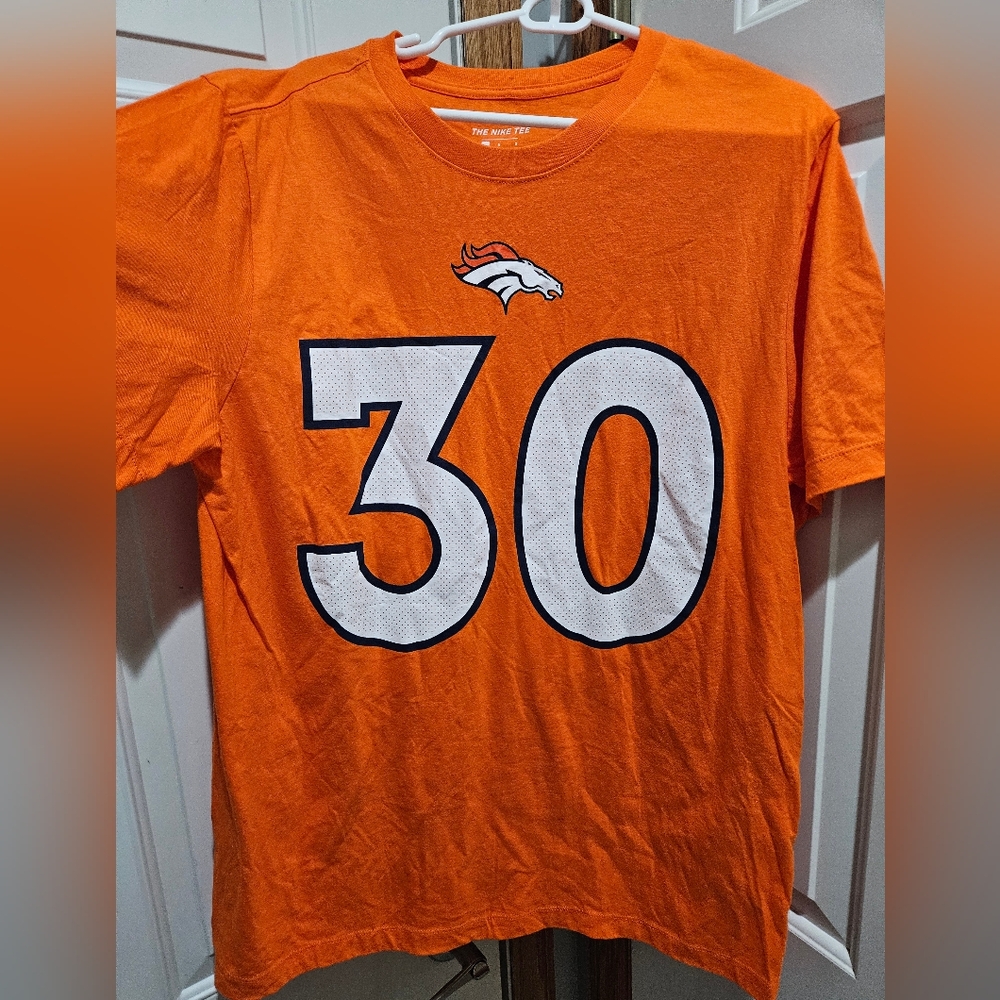 Denver Broncos Orange Tshirt Jersey #30 Lindsay Mens Size Large NWOT